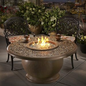 Amphora Firetable with Artisan Glass